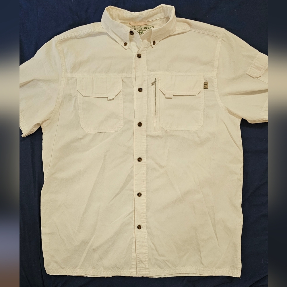 Field & Stream Men's Short Sleeve Fishing Button-down M
